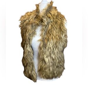 Ci‎ Sono By Cavalini Faux Fur Vest Jacket Size M Boho Western Fall